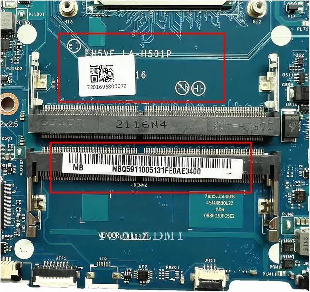 Alt view image 3 of 6 - EH5VF LA-H501P Motherboard, Compatible with Acer Nitro 5 AN715-51 AN515-54 Laptop Motherboard, Supports I5 I7 CPU / GTX1050 3G / GTX1650 4G GPU(I5-9300H GTX1050 3GB)