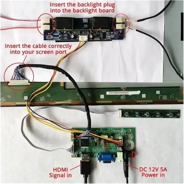 Alt view image 4 of 4 - LCD Monitor Controller Drive Board Fit MT190AW01 TMS190WX1 M190A1 MT190AW02 1440x900 1440x900 HDMI+VGA 4CCFL LVDS 30-Pin DIY Kit(for M190A1-L0A)