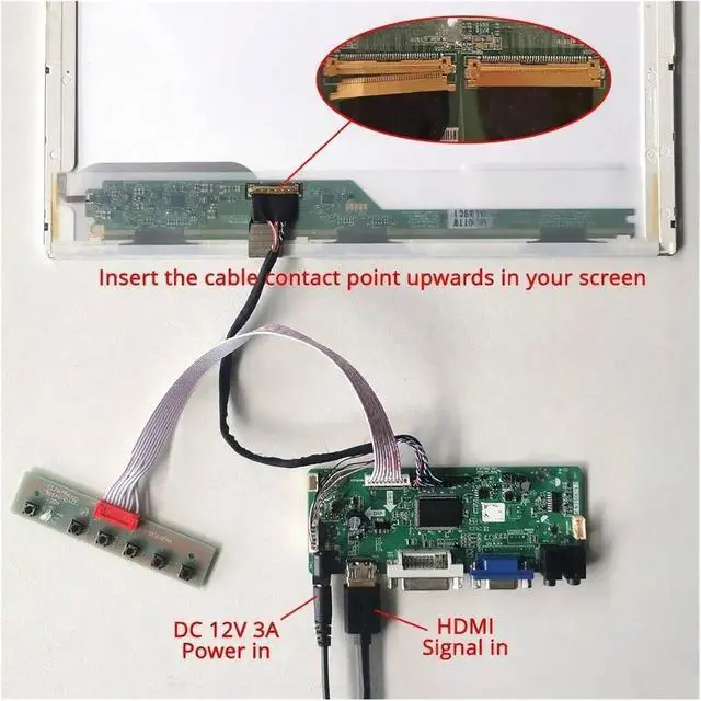 Alt view image 3 of 4 - DIY Kit Controller Driver Board for LTN101NT07-801 LTN101NT08-W01 HDMI-Compatible DVI VGA 1024x600 Laptop Panel 10.1" LVDS 40Pin(for LTN101NT07-W01)