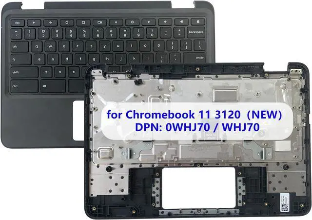 Main image of Replacement for Dell Chromebook 11 3120 Laptop Upper Top Cover Case Palmrest Not-Backlit US Keyboard Assembly Part (NFC) 0WHJ70 WHJ70
