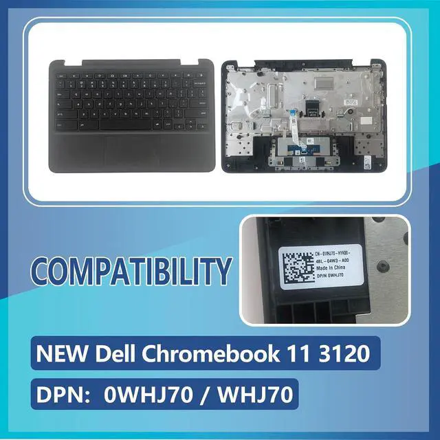 Alt view image 2 of 7 - Replacement for Dell Chromebook 11 3120 Laptop Upper Top Cover Case Palmrest Not-Backlit US Keyboard Assembly Part (NFC) 0WHJ70 WHJ70