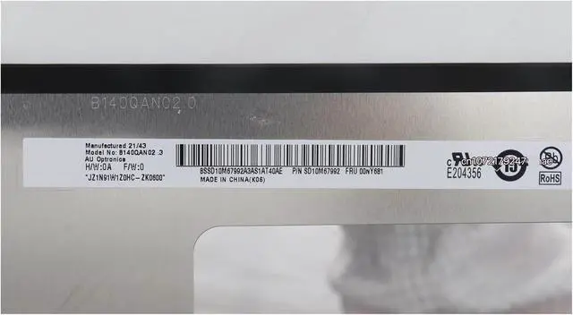 Alt view image 4 of 4 - 14.0" B140QAN02.0 B140QAN02.3 B140QAN02.2 Laptop LED LCD Screen 2560x1440 WQHD EDP 40PINS Display Matrix Panel Replacement Panel(Matte,B140QAN02.0)