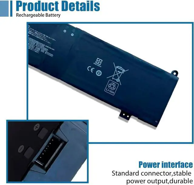 Alt view image 3 of 6 - 90Wh C41N2013 C41N2013-1 Laptop Battery Replacement for Asus ROG Zephyrus M16 GU603 GU603HE S17 GX703 GX703HM G15 GA503 GA503QC Strix Scar G513 G533 G533QM G733 G733QM G17 G713