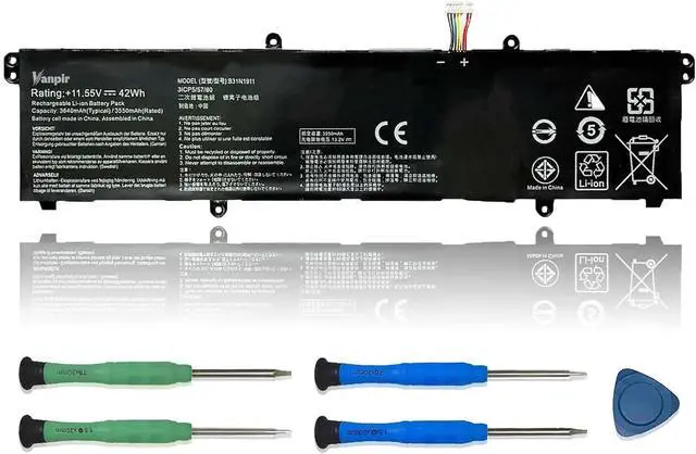 Main image of B31N1911 C31N1911 Laptop Battery Replacement for Asus VivoBook Flip 14 A413FA D413DA D413IA F413JA K413EA K413FA K413FQ K413JA X421DA X421EA Series C31N1911 3ICP5/58/78 11.55V 42Wh
