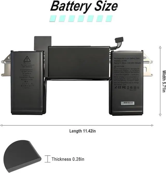 Alt view image 5 of 5 - A2389 Battery Replacement for MacBook Air 13 Inch A2337 M1 (2020), EMC 3598, MGN53 MGN83 MGN63 MGN93 MGND3 MGN73 MGNA3 MGNE3