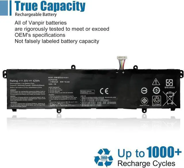 Alt view image 5 of 6 - B31N1911 C31N1911 Laptop Battery Replacement for Asus VivoBook Flip 14 A413FA D413DA D413IA F413JA K413EA K413FA K413FQ K413JA X421DA X421EA Series C31N1911 3ICP5/58/78 11.55V 42Wh