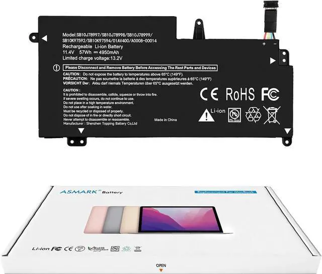 Main image of ASMARK SB10J78997 Battery Replacement for Lenovo ThinkPad 13 1st 2nd Gen 13 Chromebook 20GL 20GM ThinkPad S2 01AV400 01AV401 01AV402 01AV435 01AV436 01AV437 Laptop Battery