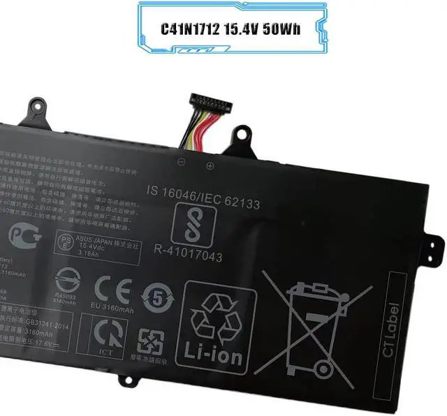 Alt view image 3 of 6 - C41N1712 Laptop Battery Compatible with ASUS GX501 GX501Vl GX501GI GX501G GX501GM GX501GS GX501VSK GX501VS-XS710B200-02380100 15.4V 50Wh