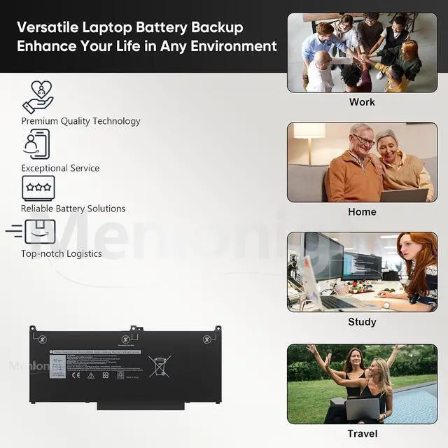 Alt view image 7 of 7 - MXV9V Laptop Battery Replacement for Dell Latitude 7400 7300 5300 5310 2-in-1 E5300 E5310 E7300 E7400 for dell 7300/7306 2-in-1 P96G P97G P99G P100G 5VC2M 829MX 7.6V 60Wh