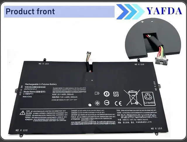 Alt view image 4 of 5 - L13M4P71 Laptop Battery Replacement for Lenovo Yoga 3 Pro 1370 Series 121500264 L14S4P71 12150026 Pro-1370-80HE Pro-5Y71 Pro-I5Y51 Pro-I5Y70 Pro-I5Y71 L14S4P71