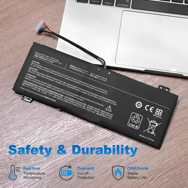 Alt view image 4 of 7 - AP21D8M Laptop Battery Replacement for Acer Nitro 5 AN515-46 AN515-47 AN515-58 AN515-58-56CL Nitro V 15 ANV15-51 Nitro 16 AN16-51 AN16-51-74BV