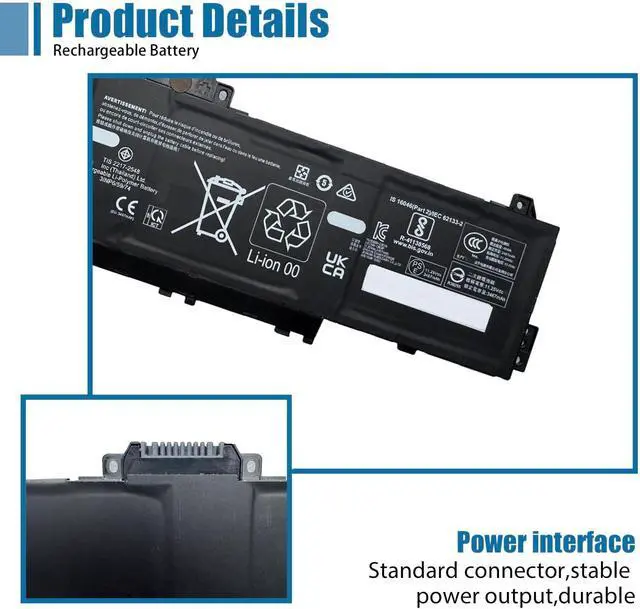 Alt view image 3 of 6 - AE03XL Laptop Battery Replacement for HP 240 245 250 255 G10 14-EE 14-EM 14Z-EM 14-EP 14T-EP 15-FC 15Z-FC 15-FD Series N21969-005 TPN-DB1N N20951-2D1 AE03041XL 11.25V 41.04Wh 3467mAh