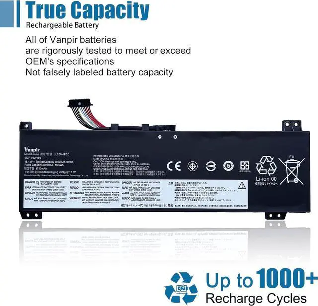 Alt view image 5 of 7 - L20M4PC0 L20L4PC0 Laptop Battery Replacement for Lenovo Ideapad Gaming 3-15ACH6 Legion 5-15ITH6 15ACH6A 15ACH6H 15ITH6H 15ACH6 Series 5B11B48816 L20D4PC0 5B11B48819 L20C4PC0 5B11B48827