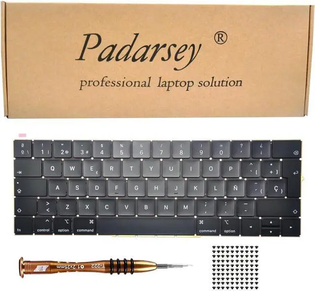 Main image of Replacement Spanish ESPAÑOL Teclado Keyboard Compatible for MacBook Pro 13" inch A1706 & MacBook Pro 15" inch A1707 Touch Bar with 80 PCE Screws+Screwdriver