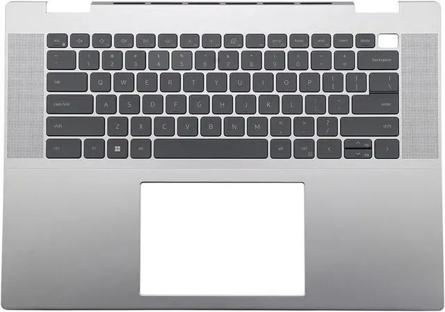 Main image of BestParts Palmrest Keyboard Assembly for Dell Inspiron 16 7630 7635 2-in-1 P128F, Backlit US Layout, Silver Upper Case Top Cover, Replace N48VJ 0N48VJ