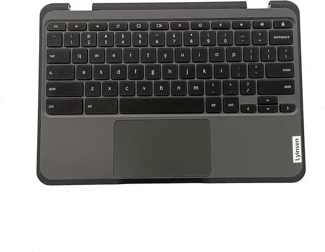 Alt view image 2 of 7 - Replacement for Lenovo Chromebook 300E Gen3 82J9 82JA WiFi Laptop Upper Case Palmrest Keyboard Touchpad Assembly Part 11.6" 5M11C94699 Top Cover Black(NO WFC Hole)