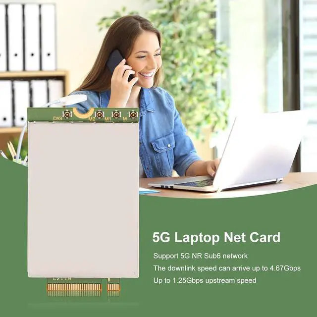 Alt view image 3 of 7 - Yoidesu Laptop 5G Network Module for ThinkPad, FM350 GL PCI Express M.2 Network Card Adapter Replacement with 4.67Gbps Speed for P1 T14s Gen3 X13,etc