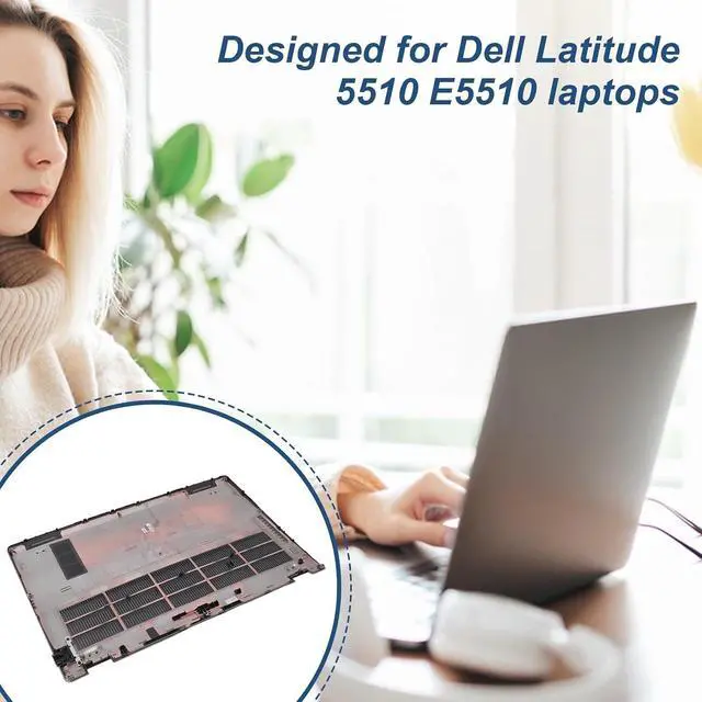 Alt view image 2 of 7 - Shock Proof Replacement Bottom Cover for Latitude 5510 E5510 Laptops, Laptop Bottom Cover with Openings Heat Dissipation Holes for Laptops