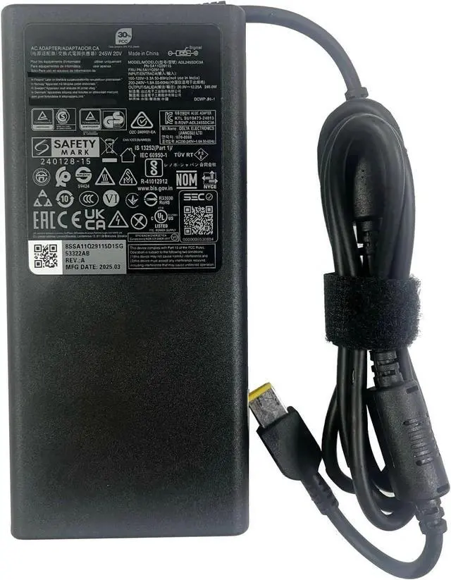 Main image of Slim 20V 12.25A 245W AC Adapter Charger Compatible for Lenovo Legion 7i 16IAX10 83KY000MAU,5i 15IRX10 Gaming Laptop