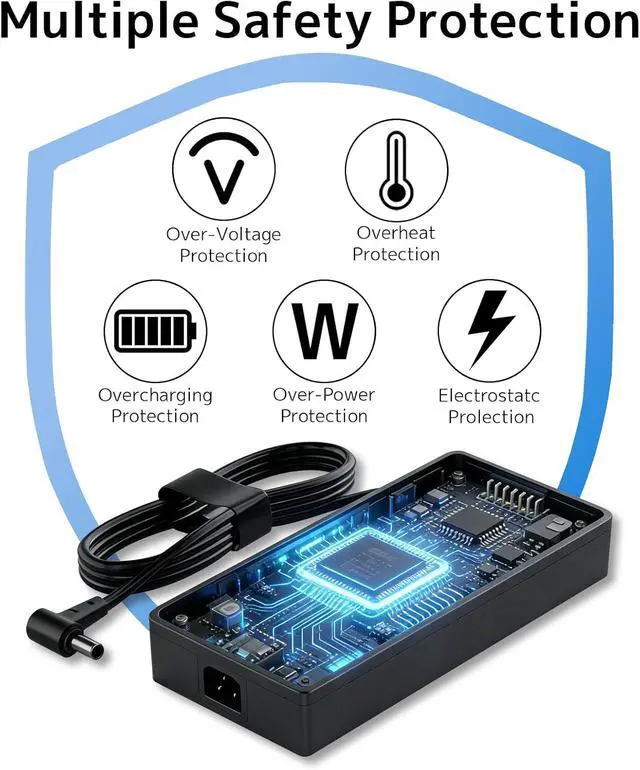 Alt view image 7 of 7 - 240W 20V 12A AC Adapter Power Supply Fit for ASUS ROG Strix Scar 15 17 GX550LXS TUF Gaming F15 F16 F17 A15 A17 Zephyrus S15 S17 G15 G17 G513 G733QM G733QR G733QS G733QSA ADP-240EB B Laptop Charger