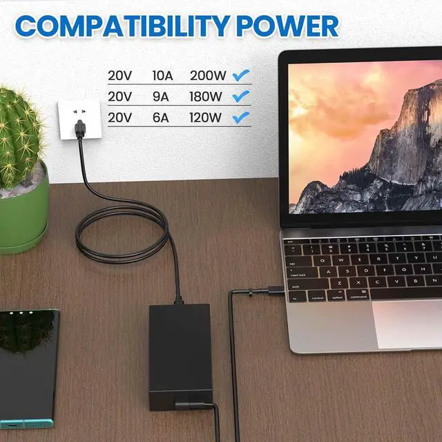 Alt view image 6 of 6 - 200W 20V 10A AC Charger for Asus ROG Zephyrus G16 G14 GU605 GU605M GA605W GA605 GU605MY GU605MZ ProArt P16 PZ13 PX13 H7606 HN7306 TUF Gaming A14 A16 ADP-200JB K Laptop Power Supply Adapter
