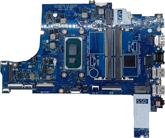 Alt view image 3 of 7 - Replacement for Dell Inspiron 3501 Motherboard GDI4A LA-K034P Mainboard i5-1135G7 Processor 0XGX0C XGX0C