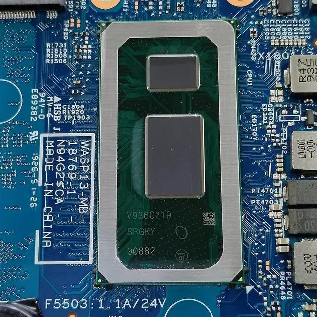 Alt view image 7 of 7 - Replacement for Dell Vostro 5391 Motherboard WASP 13-MB 18769-1 System Board I5-10210U Processor 8GB RAM MX250 2GB 059XGG 59XGG