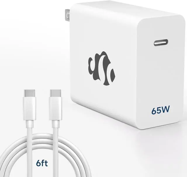 Main image of NIMO 65W GaN USB C Fast Charger, Compact PD 3.0 Adapter with 6.6ft Cable, Reliable Laptop Power Block for MacBook Pro/Air, iPhone-17/16 Pro Max, iPad, Sam-sung-S26/S25, PPS Charger for Travel Office