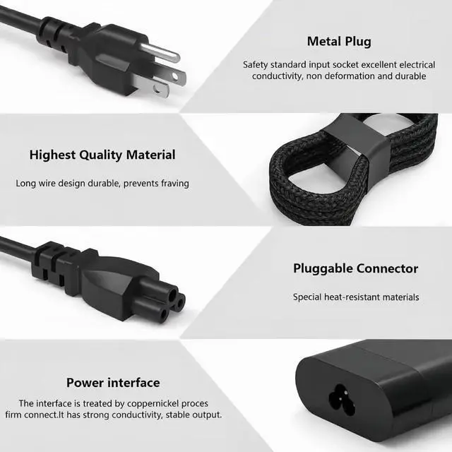 Alt view image 3 of 7 - 100W USB C Charger Fit for HP EliteBook 800/1040/G1i/G1a x360 Series