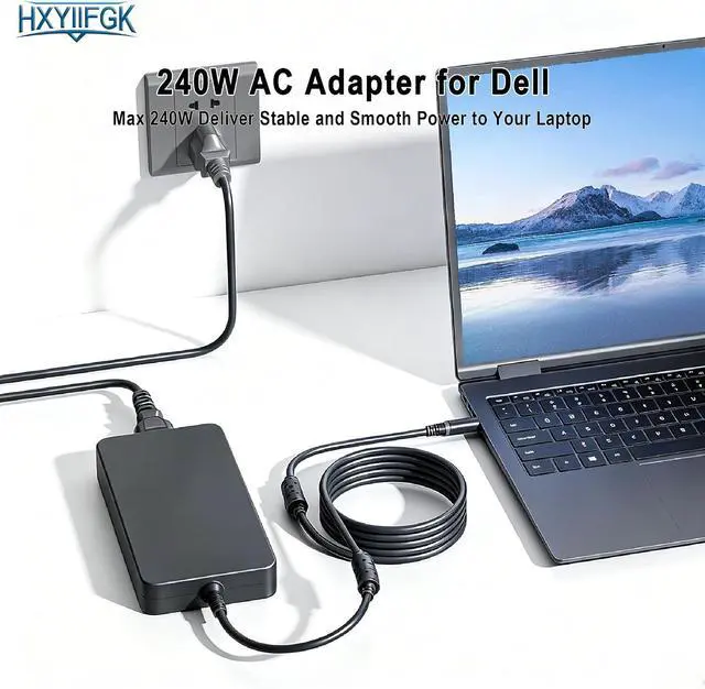 Alt view image 4 of 7 - 240W 19.5V12.31A 7.4mm5.0mm RoundTip Laptop Charger Compatible with Dell G15 5510 5511 5520 5530 G16 G7 G5 G3 Alienware M15 R7 M17 R5 LA240PM180 PA-9E AC Power Adapter