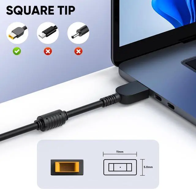 Alt view image 3 of 7 - 300W Laptop Charger Compatible with Lenovo Legion 5 5i 5P 7 7i pro 15 16 17 R9000P R9000K Y9000K Y9000X, ADL300SDC3A GX21F23045 SA10R16956 5A10W86289 Power Adapter Supply Cord