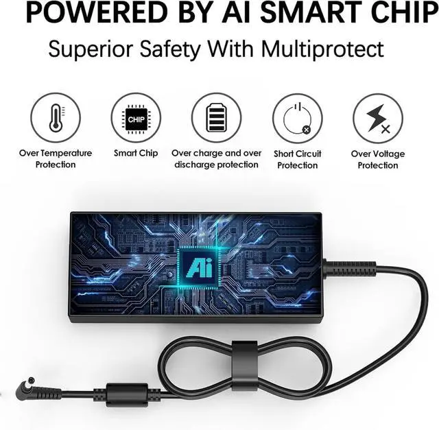 Alt view image 2 of 7 - 240W 200W Charger for MSI Katana 17 15 B13V Pulse 15 16 Chicony A20-240P2A