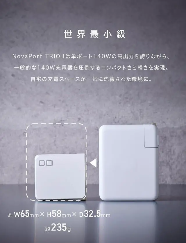 Alt view image 5 of 7 - CIO NovaPort Trio II 140W3C 3-Port USB-C GaN PD 3.1 Charger Block (White)