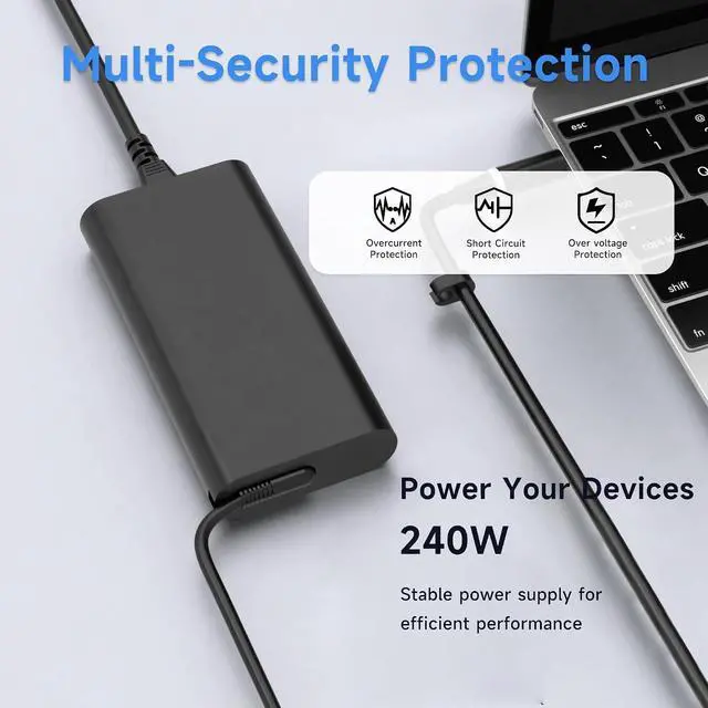 Alt view image 6 of 7 - 240W Slim GaN Charger Compatible with Dell G16 G15 G7 G5