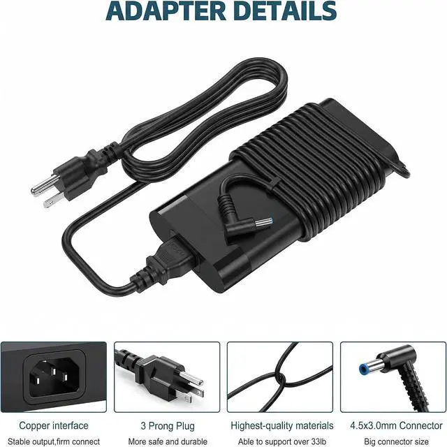 Alt view image 3 of 7 - 280W 20V 14A Laptop Charger Compatible with HP Omen 16 17 ZBook Fury 16 G8 G9 G10 Studio 16 G8 G9 G10 AC Adapter Power Supply Cord Replacement A280A011P TPN-LA27 TPN-CA26 M94073-001 M95376-001