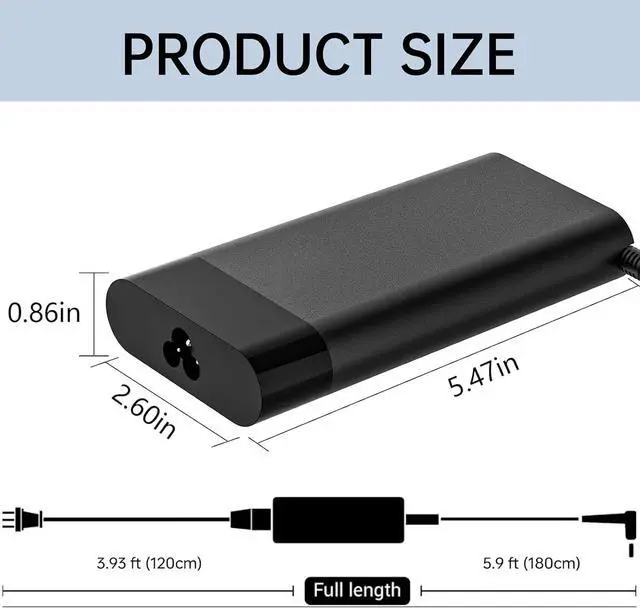 Alt view image 7 of 7 - 150W Laptop Charger Compatible with HP Zbook 15 16 17 15u 15v G3 G4 G5 G6 G7 G8 G9 Studio Firefly 15 G4 G5 G7 G8 G9 G10 G11 Victus 15 OMEN by 15 17 Pavilion Gaming 15 17 AC Adapter Power Supply Cord