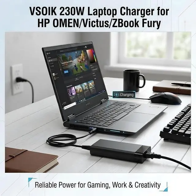 Alt view image 5 of 7 - 230W Laptop Charger for HP Omen 16/17 ZBook Fury G8-G11, 4.5mm Tip