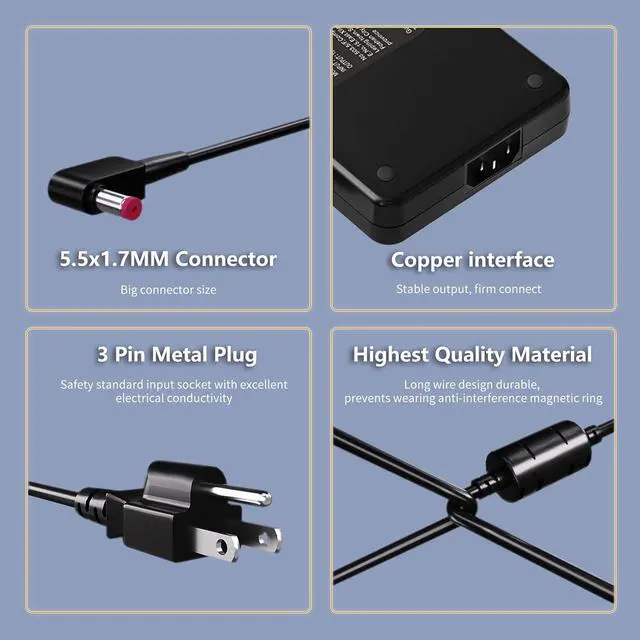 Alt view image 6 of 7 - for Acer Laptop Charger 330W Compatible with Predator Helios Neo 16 18 14 Series, PH18-71, PH18-71-94F1, PH18-71-940Q, PH18-71-76B3, Predator Triton Gaming Laptop Power Supply-5.5 x1.7 MM Connector