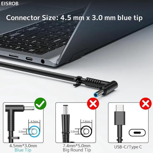 Alt view image 2 of 7 - 230W 19.5V 11.8A AC Adapter Fit for HP Omen Victus ZBook Fury Envy Laptop