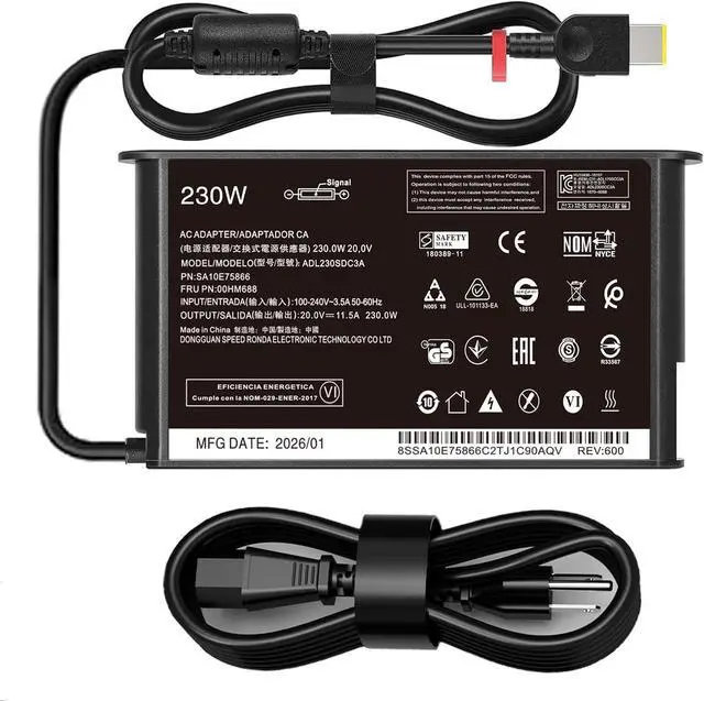 Main image of 230W Laptop Charger fit for Lenovo Legion 5 5i 5Pro 7 S7 ThinkPad P1 P16