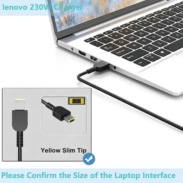 Alt view image 6 of 6 - 230W Slim Tip Charger fit for Lenovo Legion 5 7 5P C7 S7 ADL230NLC3A