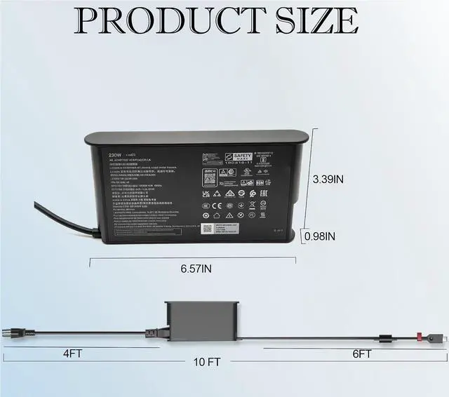 Alt view image 5 of 6 - 230W Slim Tip Charger fit for Lenovo Legion 5 7 5P C7 S7 ADL230NLC3A