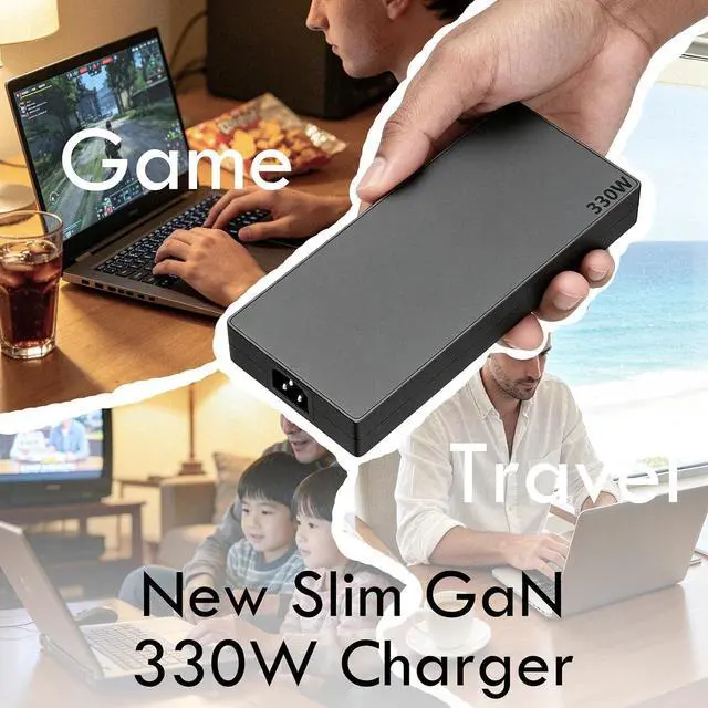 Alt view image 4 of 7 - 330W 20V 16.5A GaN Slim Charger Fit for Lenovo Legion Pro Gaming Laptop