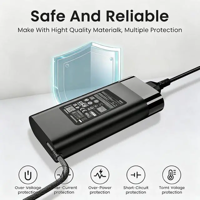 Alt view image 5 of 7 - 100W USB C Laptop Charger Compatible with HP EliteBook 6 G1i/G2i/G2a