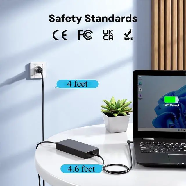 Alt view image 4 of 6 - 240W Charger Fit for MSI Katana A15 A17 15 17 GF66 GF76, Crosshair 16/17/18 HX AI, Stealth 17M 15M 15 14/14 AI Studio, Pulse 15 16 17 GL66 GL76, Sword/Bravo/Alpha 17 15 CreatorPro M16 Z16