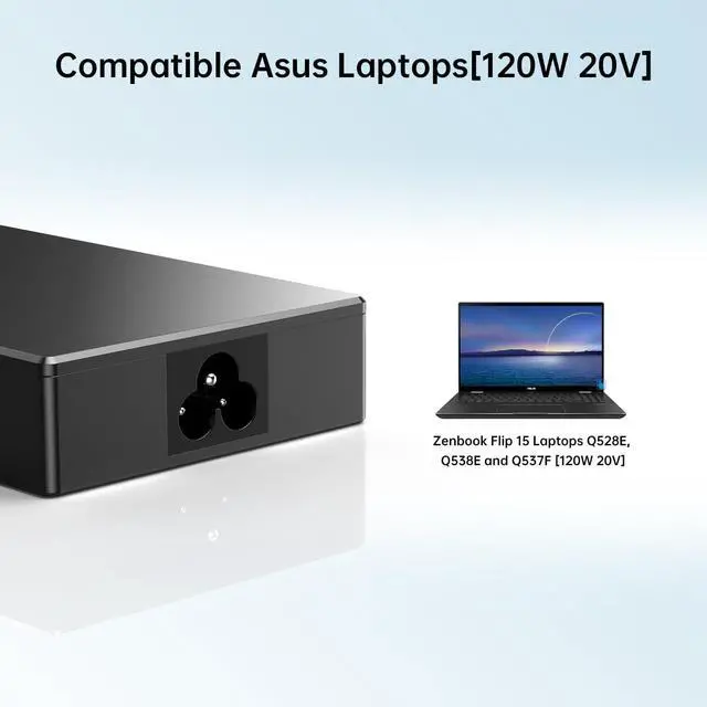 Alt view image 5 of 6 - 150W Laptop Charger Fit for Asus Q540 Q530 UX550 UX535,20V 7.5A Power Adapter