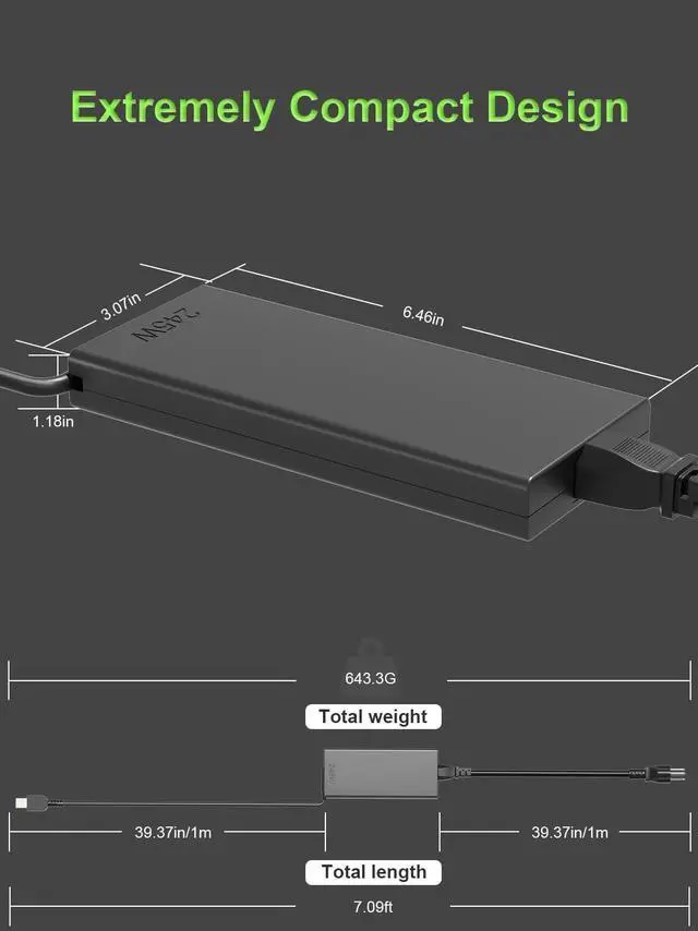 Alt view image 4 of 7 - 245W Laptop Charger Slim Tip Compatible with Lenovo Legion 5 7 5i 7i 5a 7a Legion Pro 5 (15" 16") 16AGP11 16AFR10 15IAX11 15AGP11 15AHP11 Gaming Laptop Power Supply Adapter