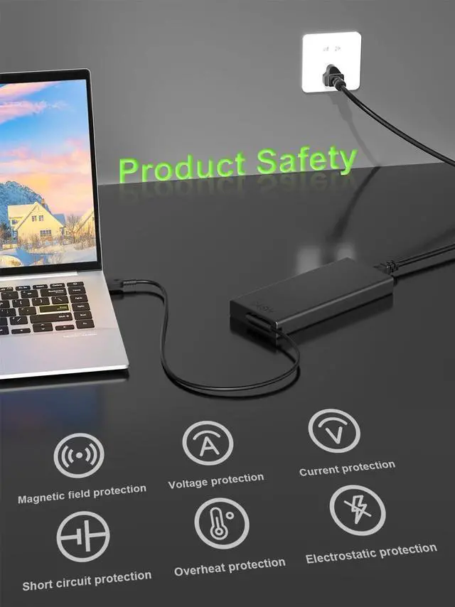 Alt view image 6 of 7 - 245W Laptop Charger Slim Tip Compatible with Lenovo Legion 5 7 5i 7i 5a 7a Legion Pro 5 (15" 16") 16AGP11 16AFR10 15IAX11 15AGP11 15AHP11 Gaming Laptop Power Supply Adapter