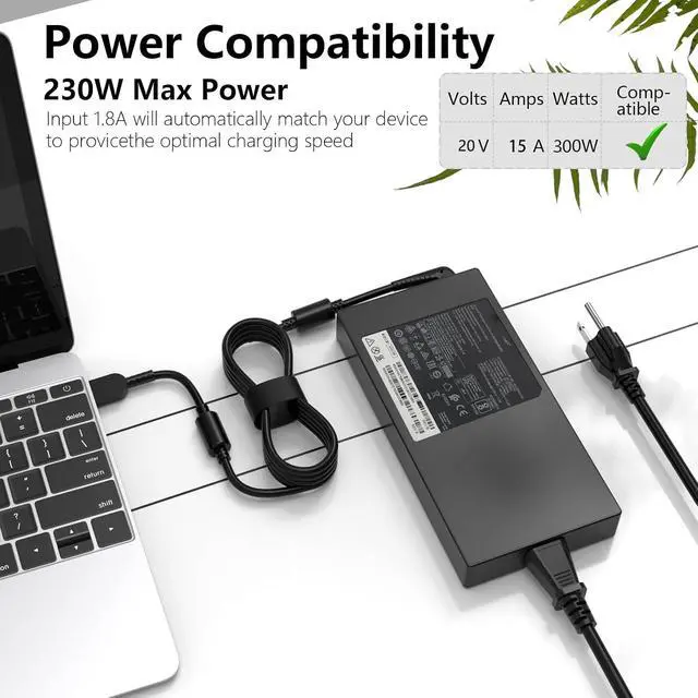 Alt view image 2 of 5 - 300W Charger Compatible with Lenovo Legion 5 5i 15 7 7i Pro