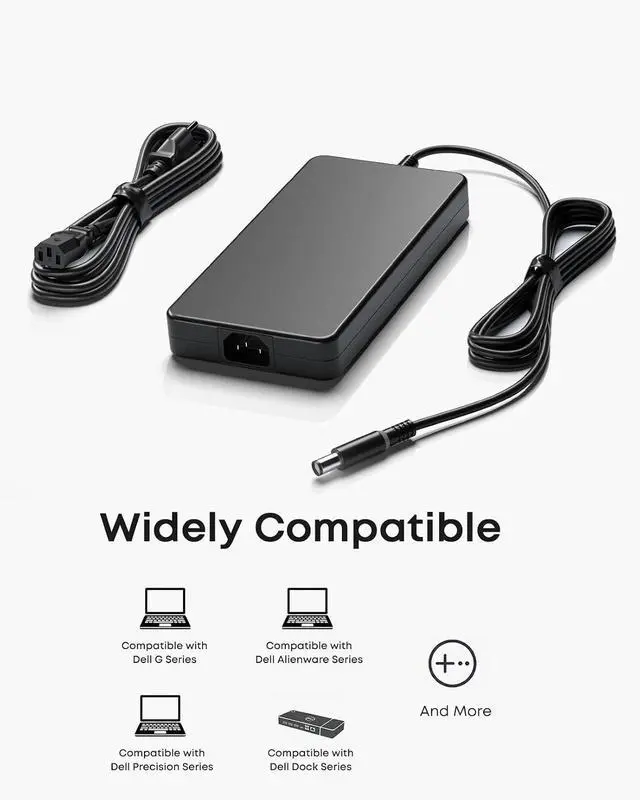 Alt view image 6 of 6 - 240W Charger Compatible with Dell Alienware M15 M17 X15 X16 Laptop